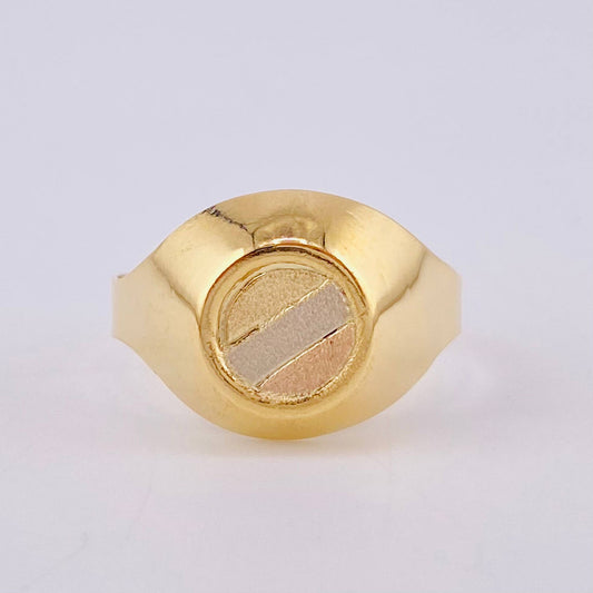 Anillo Sello Circulo 1.6 g / T6 Tres Oros 18K