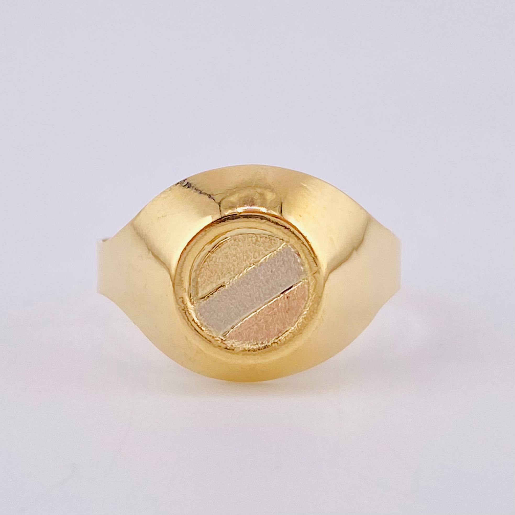 Anillo Sello Circulo 1.6 g / T5 3/4 Tres Oros 18K