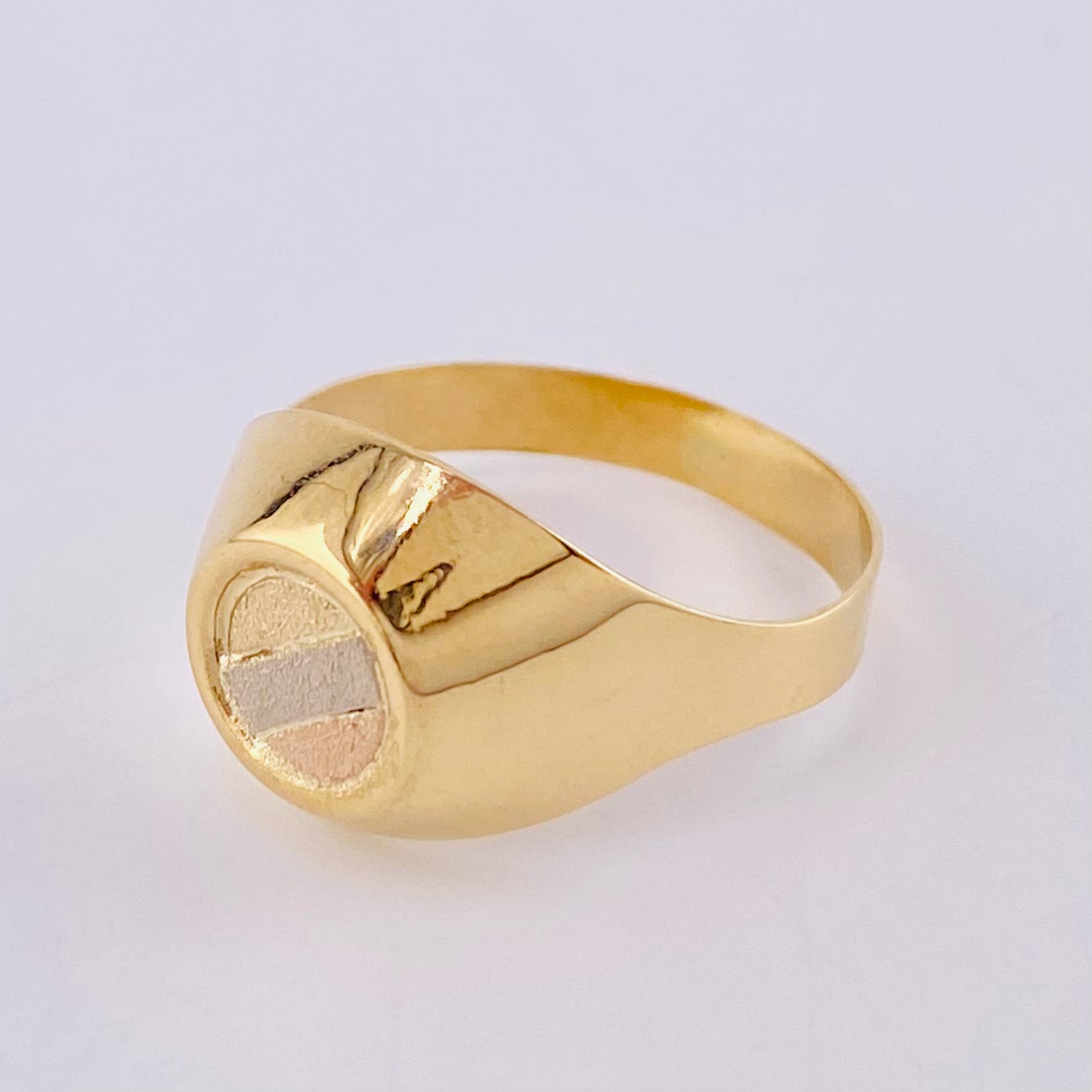 Anillo Sello Circulo 1.65 g / T6 1/4 Oro Amarillo 18K