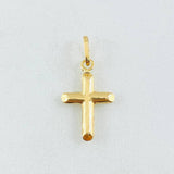 Pendant Cross Flat Tips 0.4gr / 0.5in / 18K Gold ©
