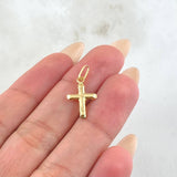 Pendant Cross Flat Tips 0.4gr / 0.5in / 18K Gold ©