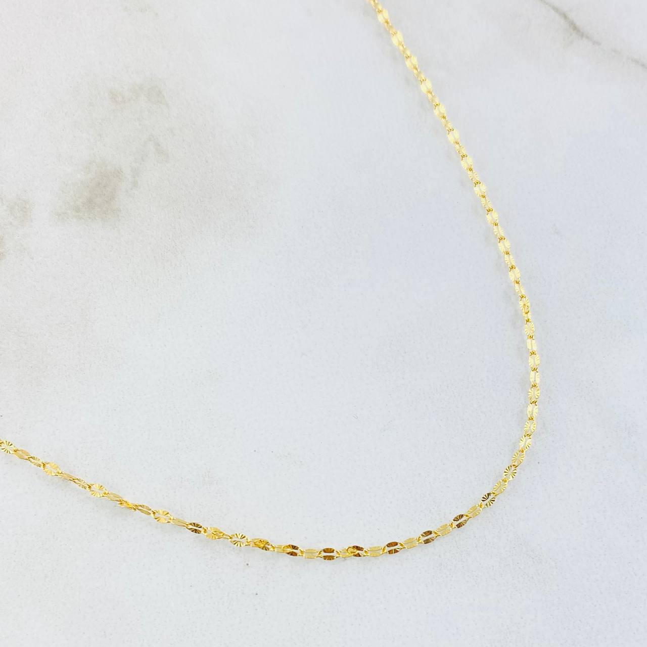 Mirror Flower Chain 0.8gr / 17 3/4 in / 18K Gold +3 ©