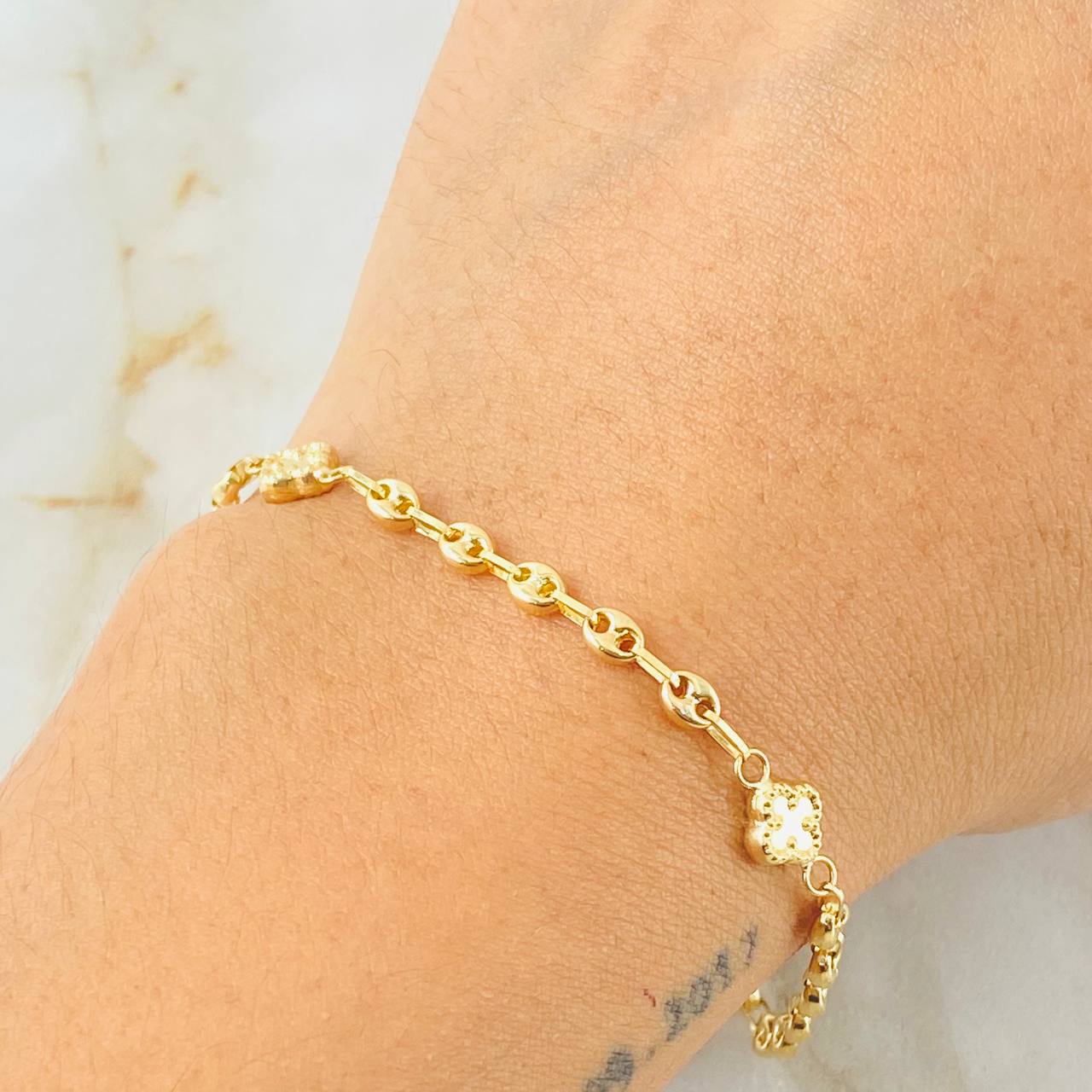 Pulso GC Trebol 2.2gr / 7 in / Oro Amarillo 18K *