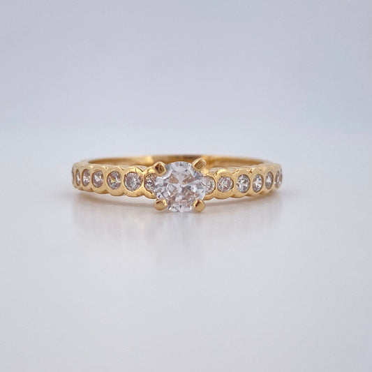 Anillo Solitario Tupido 2.45gr / T7 1/2 / Oro Amarillo 18K $