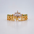 Princess Ring 3.1gr / Size 6 1/2 / Two Tone 18K Gold $