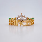 Princess Ring 3.1gr / Size 6 1/2 / Two Tone 18K Gold $