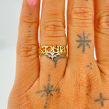 Princess Ring 3.1gr / Size 6 1/2 / Two Tone 18K Gold $
