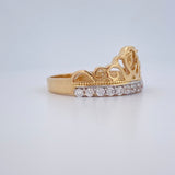 Anillo Corona 15s 2.65gr / T6 / Dos Oros Amarillo Blanco 18K $