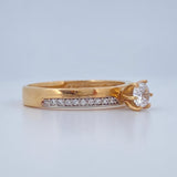 Anillo Solitario Churumbela 2.5gr / T6 / Dos Oros Amarillo Blanco 18K $