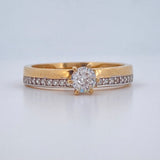 Anillo Solitario Churumbela 2.5gr / T6 / Dos Oros Amarillo Blanco 18K $