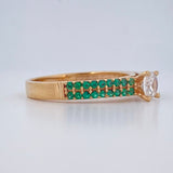 Green Charm Ring 3.15gr / Size 7 1/4 / 18K Gold $