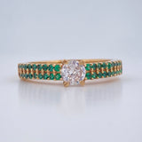 Green Charm Ring 3.15gr / Size 7 1/4 / 18K Gold $