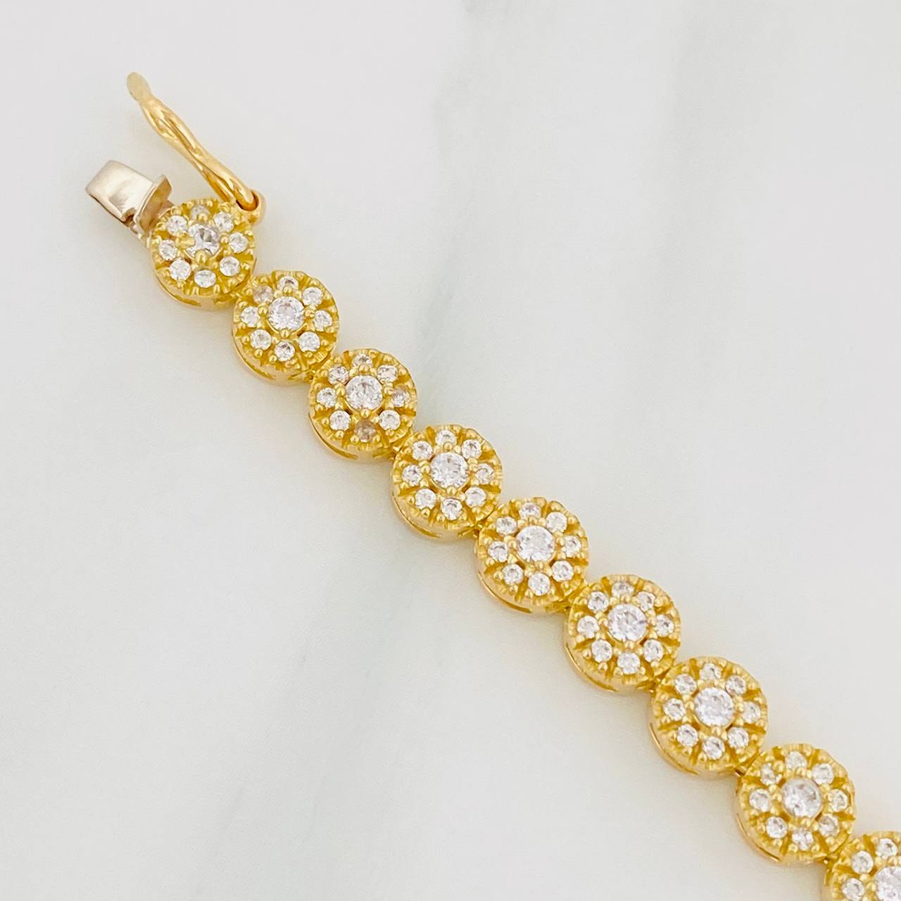 Bracelet Halo Tennis 10.9g / 6 in / 5.08mm Yellow Gold 18K