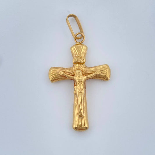 Dije Cruz Cristo 1.45gr / 1 1/2 in / Oro Amarillo 18K &