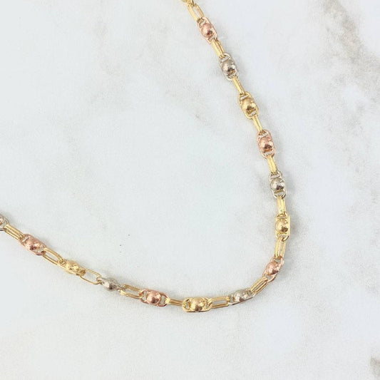 Rustic Bubble Chain 14.3gr / 60cm / 4.7mm Tres Oros 18K ©