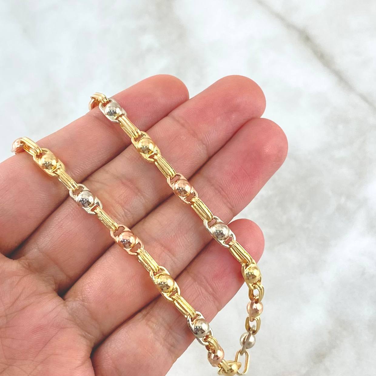 Rustic Bubble Chain 14.3gr / 60cm / 4.7mm Tres Oros 18K ©