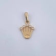 Pendant Corona RX 1.2gr / 2.1cm / White Zircons 18K Yellow Gold &