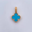 Pendant Clover 3gr / 2.4cm / Turquoise Blue 18K Yellow Gold &