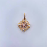 Dije Estrella Cardinal 5.35gr / 3cm / Circones Blancos Tres Oros 18K &