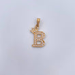 Pendant Letter B Crown 1.5gr / 2.4cm / White Zircons 18K Yellow Gold &