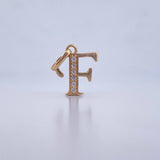 Pendant Letter F 3.25gr / 2.6cm / White Zirconia 18K Yellow Gold &
