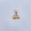 Pendant Car 0.8gr / 1.6cm / White Black Zircons 18K Yellow Gold &