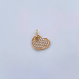 Pendant Heart Puffy 1.35gr / 1.7cm / White Zircons 18K Yellow Gold &