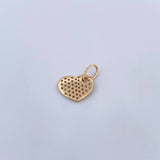 Pendant Heart Puffy 1.35gr / 1.7cm / White Zircons 18K Yellow Gold &
