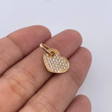 Pendant Heart Puffy 1.35gr / 1.7cm / White Zircons 18K Yellow Gold &