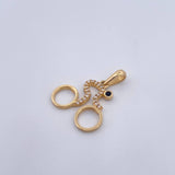 Dije Bicicleta 1.55gr / 2.2cm / Circones Blancos Negros Oro Amarillo 18K &