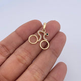 Dije Bicicleta 1.55gr / 2.2cm / Circones Blancos Negros Oro Amarillo 18K &