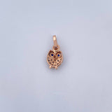 Dije Buho 0.45gr / 1.3cm / Circones Blancos Azules Oro _Rosa 18K &