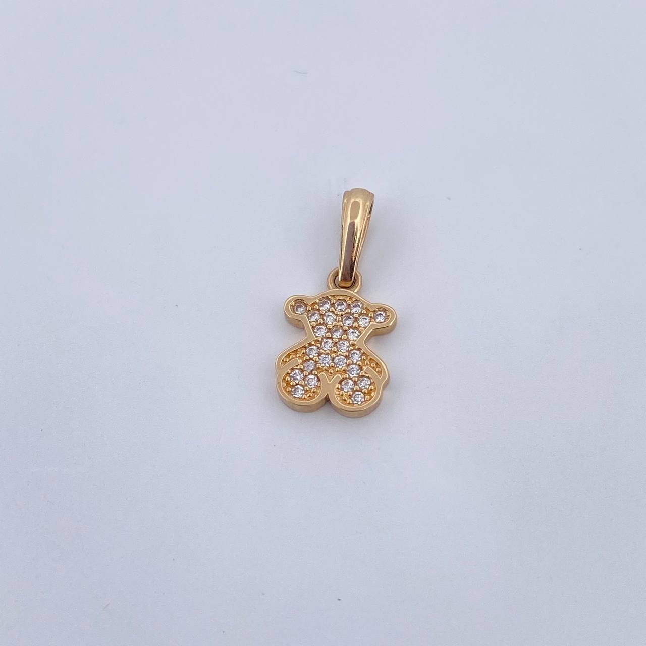 Pendant Bear Ts  1.1gr / 1.8cm / White Zircons 18K Yellow Gold &