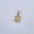 Pendant Bear Ts  1.1gr / 1.8cm / White Zircons 18K Yellow Gold &