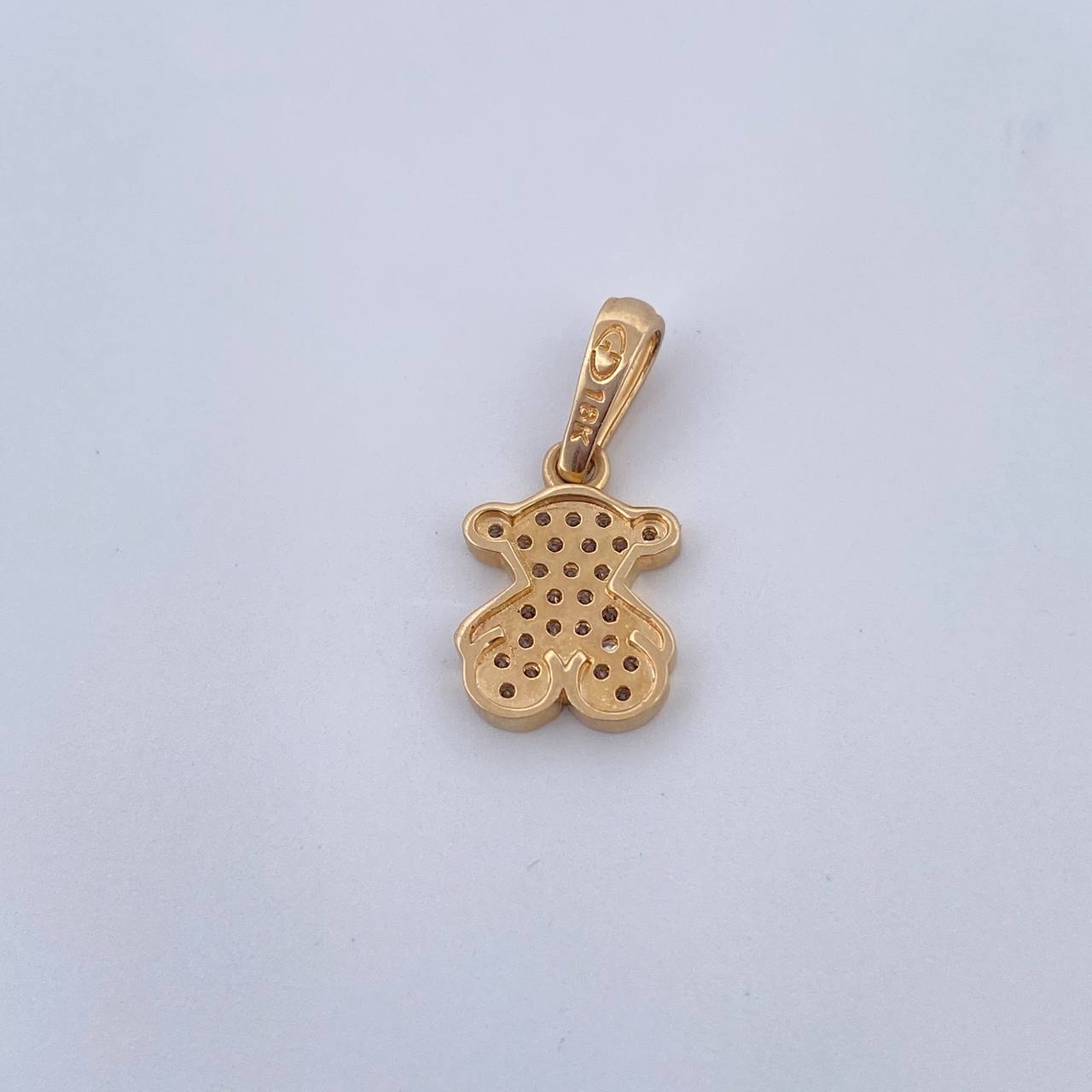 Pendant Bear Ts  1.1gr / 1.8cm / White Zircons 18K Yellow Gold &