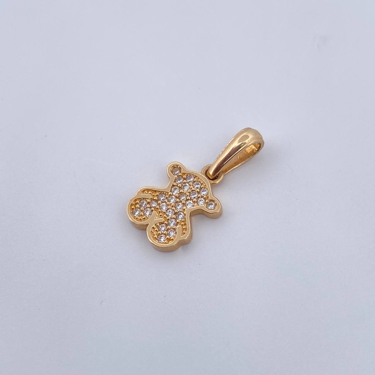 Pendant Bear Ts  1.1gr / 1.8cm / White Zircons 18K Yellow Gold &