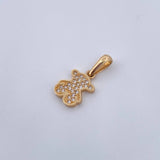 Pendant Bear Ts  1.1gr / 1.8cm / White Zircons 18K Yellow Gold &