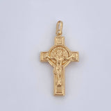 Pendant Cross Christ Saint Benedict 2.05gr / 3.6cm (1.4in) / 18K Gold $