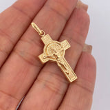 Pendant Cross Christ Saint Benedict 2gr / 3.5cm (1.4in) / 18K Gold $