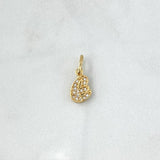 Pendant Letter E Silhouette 0.75gr / 1.6cm / White Zircons 18K Yellow Gold