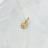 Pendant Letter E Silhouette 0.75gr / 2.1cm / White Zircons 18K Yellow Gold ©