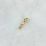 Pendant Letter I Silhouette 0.45gr / 2.1cm / White Zircons 18K Yellow Gold ©