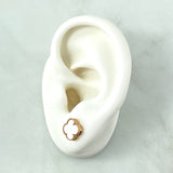 Stud Earrings Treból VCyA 2.7gr / 8mm White Pearl Dotted Rose Gold Special Pearl 18K *