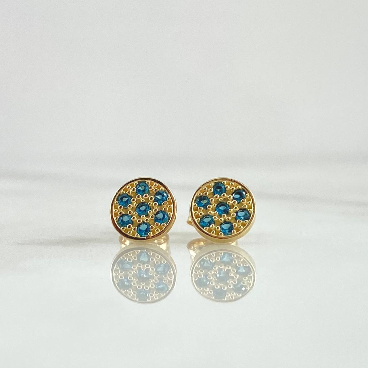 Topos Rusticos 1.15gr / 8mm Circones Verdes Oro Amarillo 18K