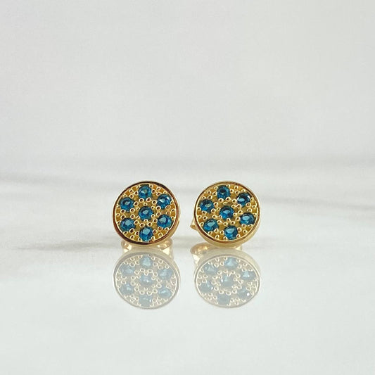 Topos Rusticos 1.15gr / 8mm Circones Verdes Oro Amarillo 18K