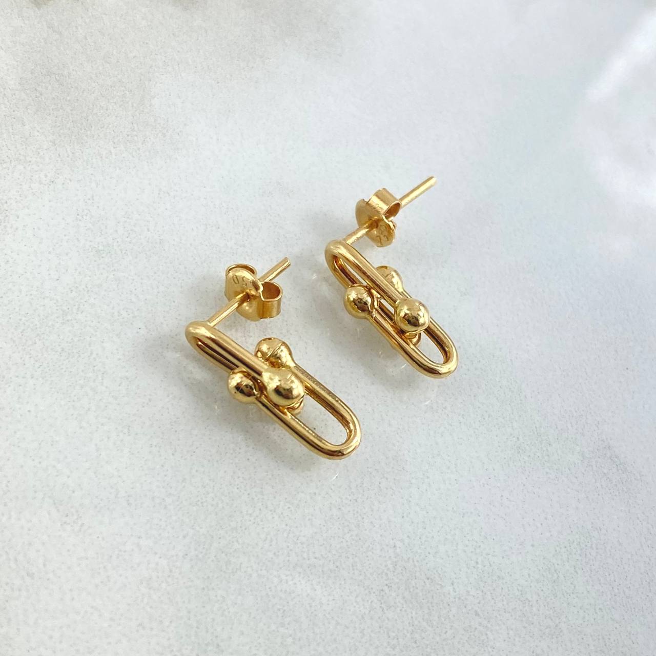 Stud Earrings Clips 1.65gr / 1.5cm / smooth 18K Yellow Gold ©