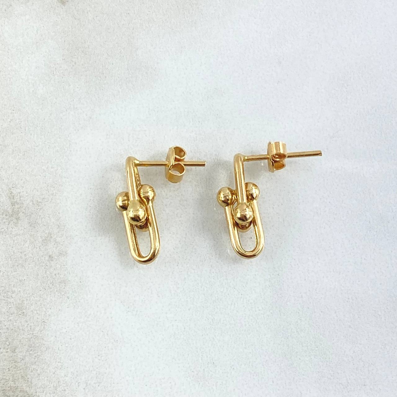 Stud Earrings Clips 1.65gr / 1.5cm / smooth 18K Yellow Gold ©