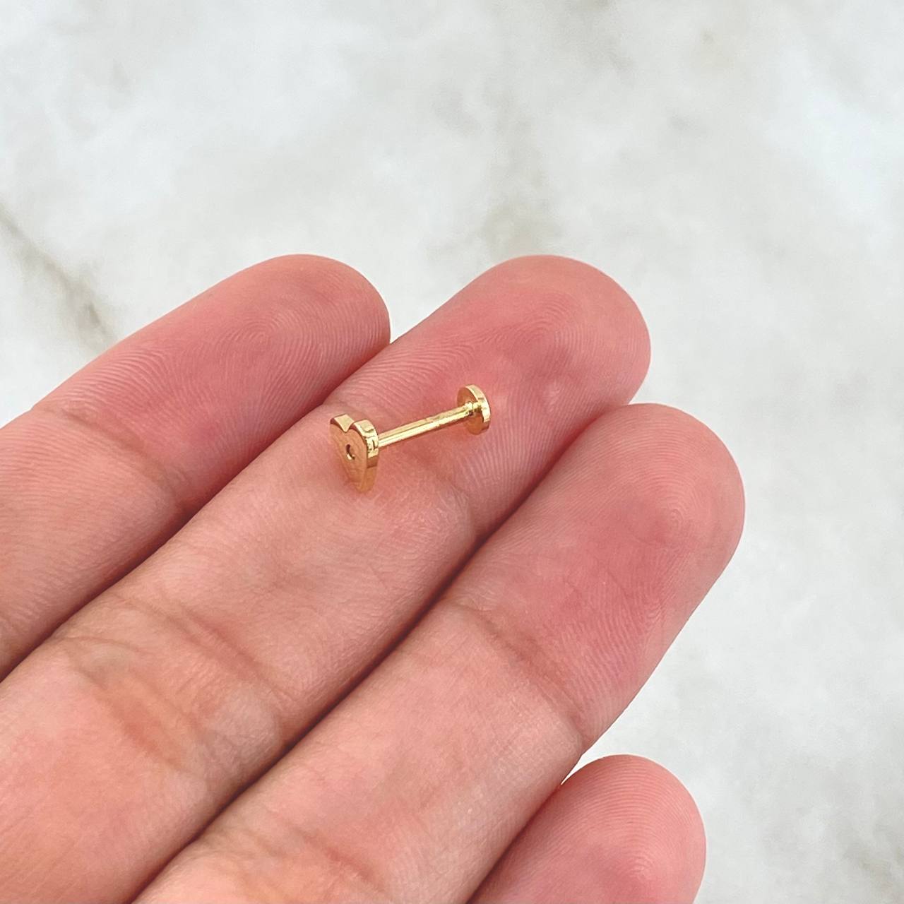 Piercing Heart 0.55gr / 5mm Flat Thread 18K Yellow Gold (Jewel) *