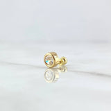 Piercing Bisel 0.45gr / 1.1cm / 5mm Circon Blanco Rosca Bola Oro Amarillo 18K (Joya)