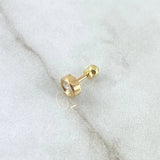 Piercing Bisel 0.45gr / 1.1cm / 5mm Circon Blanco Rosca Bola Oro Amarillo 18K (Joya)